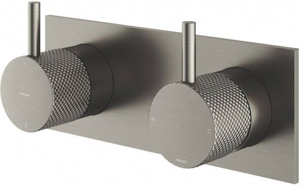 Hotbath Cobber X afbouwdeel voor inbouw mengkraan met 2-weg omstel 7 x 18 cm geborsteld nikkel - Foto 2