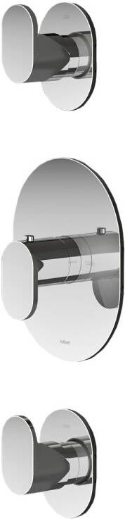 Douchekraan Hotbath Friendo Inbouw Thermostatisch Rond Geborsteld Nikkel 3 Greeps - Foto 4