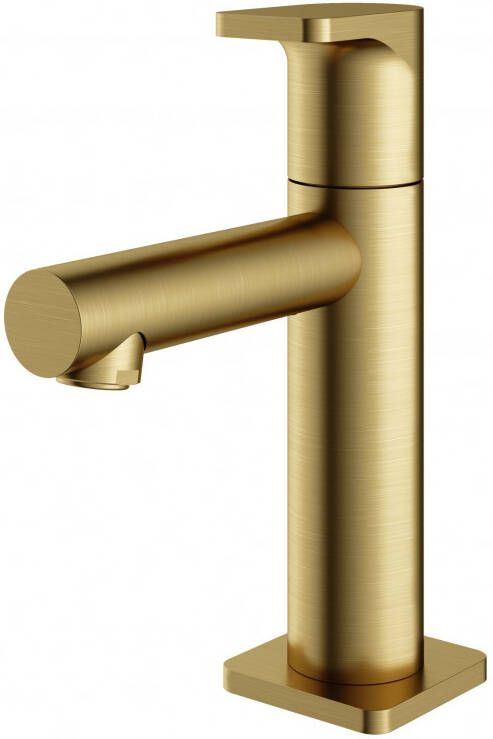 Hotbath Gal Fonteinkraan opbouw uitloop 8.5cm koudwaterkraan PVD geborsteld messing GL001BBP - Foto 2