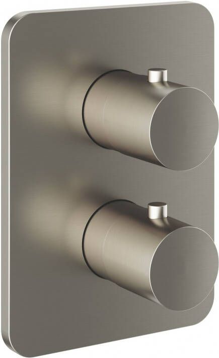 Hotbath Gal afbouwdeel voor inbouw douchethermostaat met 2-weg stop-omstel 18 x 13 cm geborsteld nikkel PVD