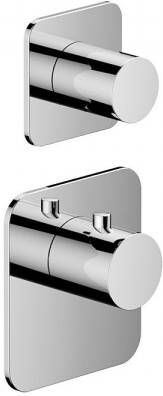 Hotbath Gal afbouwdeel voor High Flow thermostaat met 1 stopkraan horizontaal verticaal chroom - Foto 1