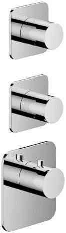 Hotbath Gal afbouwdeel voor High Flow thermostaat met 2 stopkranen horizontaal verticaal chroom - Foto 1