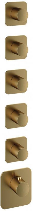 Hotbath Gal afbouwdeel voor High Flow thermostaat met 5 stopkranen horizontaal verticaal geborsteld messing PVD - Foto 2