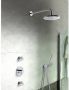 Hotbath Get together IBS2R Regendoucheset inbouw 35cm wandarm 25cm ronde hoofddouche staafhanddouche glijstang geborsteld nikkel IBS2RGN47 - Thumbnail 3