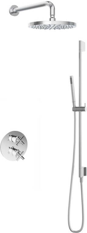 Hotbath Get together IBS3A Regendoucheset inbouw 35cm wandarm 25cm ronde hoofddouche staafhanddouche chroom IBS3ACR4