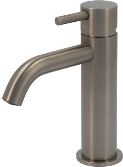 Hotbath Laddy 1-hendel wastafelmengkraan zonder waste 15 cm geborsteld nikkel