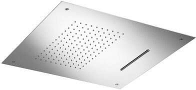 Hotbath Mate M142 Dualflow 50x50cm hoofddouche met regendouche en waterval functie geborsteld nikkel - Foto 2