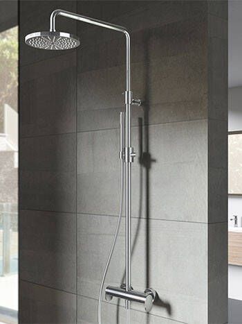 Hotbath Get together SDS8 thermostatische regendoucheset met 25cm ronde hoofddouche staafhanddouche chroom SDS8CR4