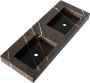 IChoice Artificial Marble dubbele wastafel 120x46cm Copper Brown zonder kraangaten - Thumbnail 2
