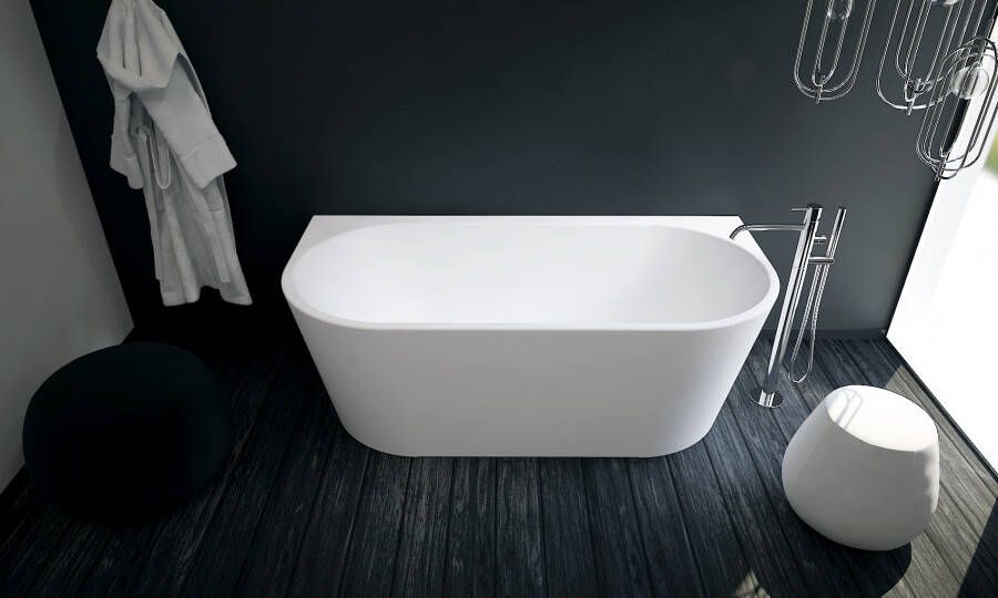 Ideavit Alexa halfvrijstaand bad 170x80cm Acryl mat wit