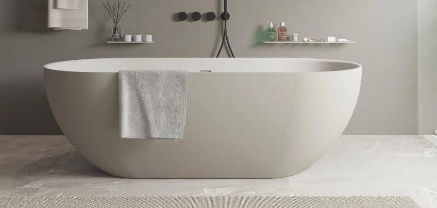 Ideavit SolidEra-170 vrijstaand ligbad 170x80cm mat grijs mat wit