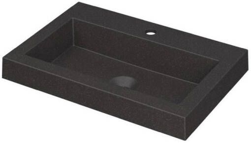 Ink Dock Wastafel Quartz met 1 kraangat Quartz zwart 60x40 cm