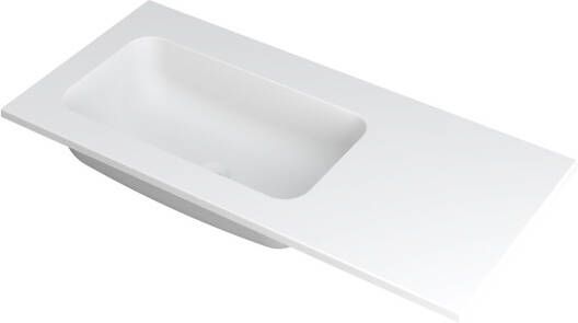 INK Faktor wastafel 100x45x1.5cm 1 wasbak l s 0 kraangaten polystone wit mat 3407214