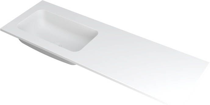 INK Faktor wastafel 140x45x1.5cm 1 wasbak l s 0 kraangaten polystone wit mat 3407234