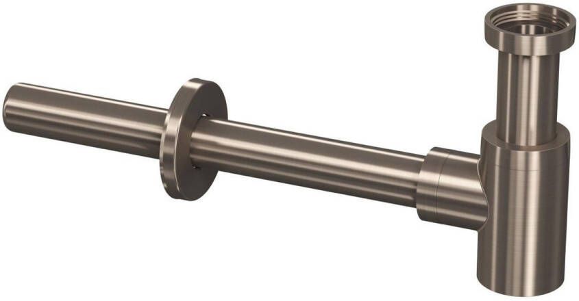 INK Bekersifon Laag Model incl Muurbuis en Rozet Brushed Nickel