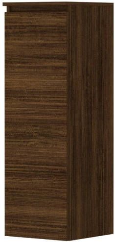 Ink Half hoge kast universeel 1 deur greeploos houten keerlijst en 2 glazen planchettes Koper eiken 350x370x1060 mm (bxdxh)
