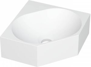 Ink Matrix hoekfontein 27x27cm zonder kraangat polystone mat wit