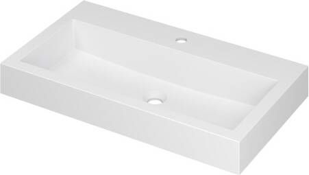 INK Momento wastafel 80x45x9cm 1 wasbak 1 kraangat polystone wit mat 3421316