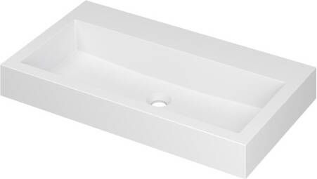 INK Momento wastafel 80x45x9cm 1 wasbak 0 kraangaten polystone wit mat 3421315