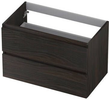 INK Wastafelonderkast 80x40x52cm 2 lades greeploos houten keerlijst MFC Intens eiken 1257015