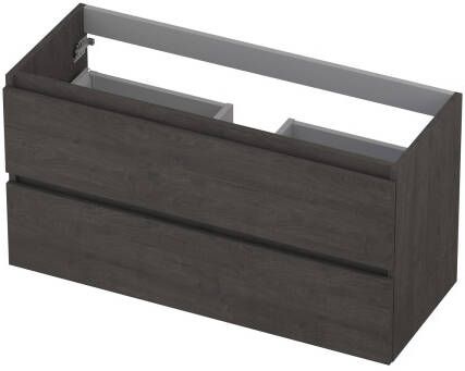 INK Wastafelonderkast 100x40x52cm 2 lades greeploos houten keerlijst MFC Oergrijs 1257026