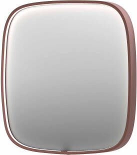 INK SP31 contour spiegel in stalen kader met dimbare directe LED-verlichting spiegelverwarming color changing en schakelaar 100 x 4 x 100 cm geborsteld koper