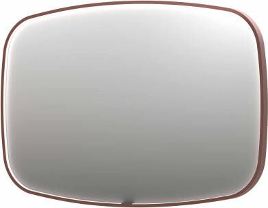 INK SP31 contour spiegel in stalen kader met dimbare directe LED-verlichting spiegelverwarming color changing en schakelaar 120 x 4 x 80 cm geborsteld koper