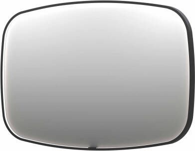 INK SP31 contour spiegel in stalen kader met dimbare directe LED-verlichting spiegelverwarming color changing en schakelaar 120 x 4 x 80 cm mat zwart