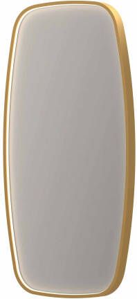 INK SP31 contour spiegel in stalen kader met dimbare directe LED-verlichting spiegelverwarming color changing en schakelaar 50 x 4 x 100 cm geborsteld mat goud - Foto 1