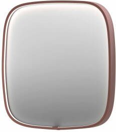 INK SP31 contour spiegel in stalen kader met dimbare directe LED-verlichting spiegelverwarming color changing en schakelaar 80 x 4 x 80 cm geborsteld koper