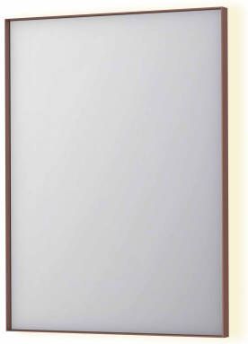 INK SP32 rechthoekige spiegel in stalen kader met dimbare indirect LED-verlichting spiegelverwarming color changing en schakelaar 60 x 4 x 80 cm geborsteld koper