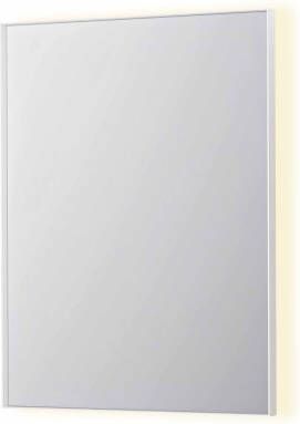 INK SP32 rechthoekige spiegel in stalen kader met dimbare indirect LED-verlichting spiegelverwarming color changing en schakelaar 60 x 4 x 80 cm mat wit