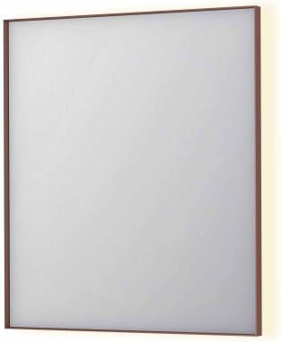 INK SP32 rechthoekige spiegel in stalen kader met dimbare indirect LED-verlichting spiegelverwarming color changing en schakelaar 70 x 4 x 80 cm geborsteld koper