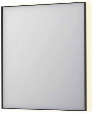INK SP32 rechthoekige spiegel in stalen kader met dimbare indirect LED-verlichting spiegelverwarming color changing en schakelaar 70 x 4 x 80 cm mat zwart