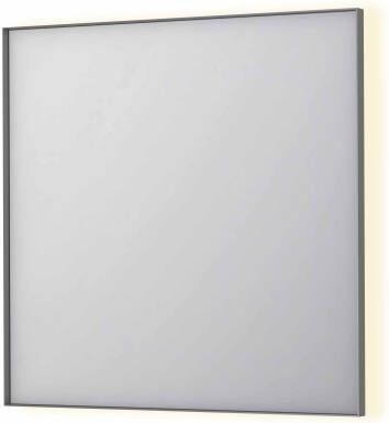 INK SP32 rechthoekige spiegel in stalen kader met dimbare indirect LED-verlichting spiegelverwarming color changing en schakelaar 80 x 4 x 80 cm geborsteld rvs