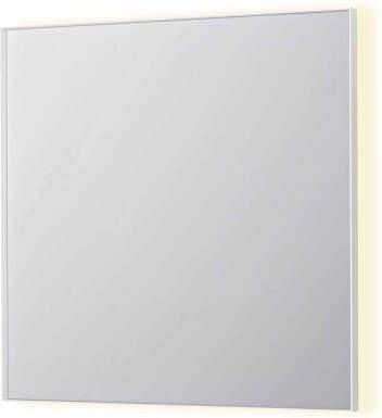 INK SP32 rechthoekige spiegel in stalen kader met dimbare indirect LED-verlichting spiegelverwarming color changing en schakelaar 80 x 4 x 80 cm mat wit