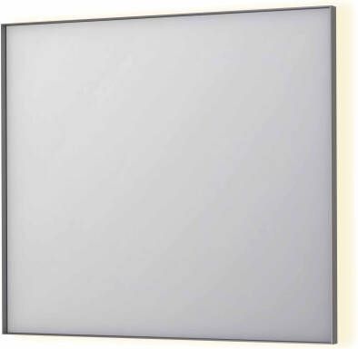 INK SP32 rechthoekige spiegel in stalen kader met dimbare indirect LED-verlichting spiegelverwarming color changing en schakelaar 90 x 4 x 80 cm geborsteld rvs