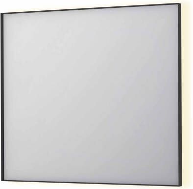 INK SP32 rechthoekige spiegel in stalen kader met dimbare indirect LED-verlichting spiegelverwarming color changing en schakelaar 90 x 4 x 80 cm mat zwart