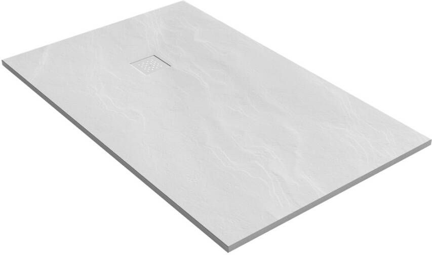 Brauer Asteroid Douchebak 100x160 incl. antislip en antibacterieel mineraalmarmer mat wit DB-AS100160MW - Foto 2