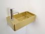 Qisani Vanity 22x40x10cm fontein 1 kraangat met afvoerplug Gold 181027 - Thumbnail 3