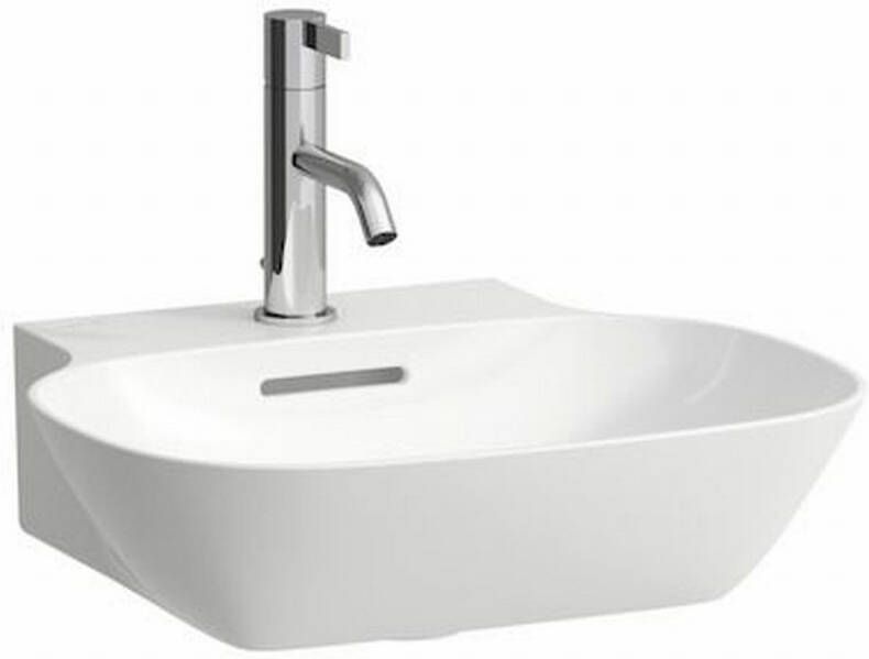Laufen INO fontein 41x45x12cm 1 kraangat met overloop geslepen onderzijde SaphirKeramik lcc-wit H8163004001041