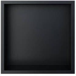 LOOOX inbouwnis RVS 30 x 30 cm met flens met deur diepte 7 cm mat zwart