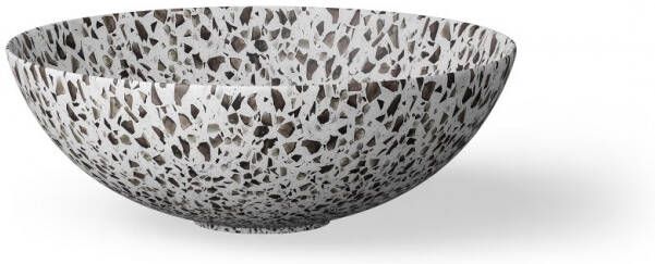 LoooX Ceramic Terrazzo opzetwastafel rond 40x15cm black