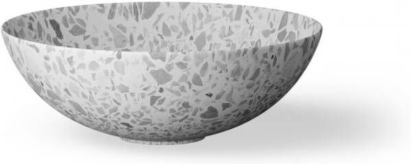 LoooX Ceramic Terrazzo opzetwastafel rond 40x15cm grey