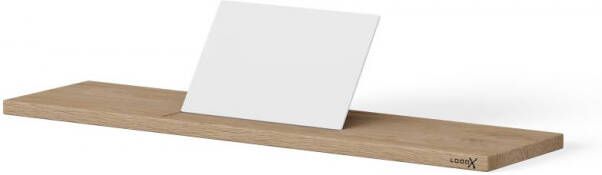 LoooX Wooden Bath Shelf badplank massief eiken 78 cm met mat witte tablethouder