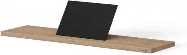 LoooX Wooden Bath Shelf badplank massief eiken 78 cm met mat zwarte tablethouder