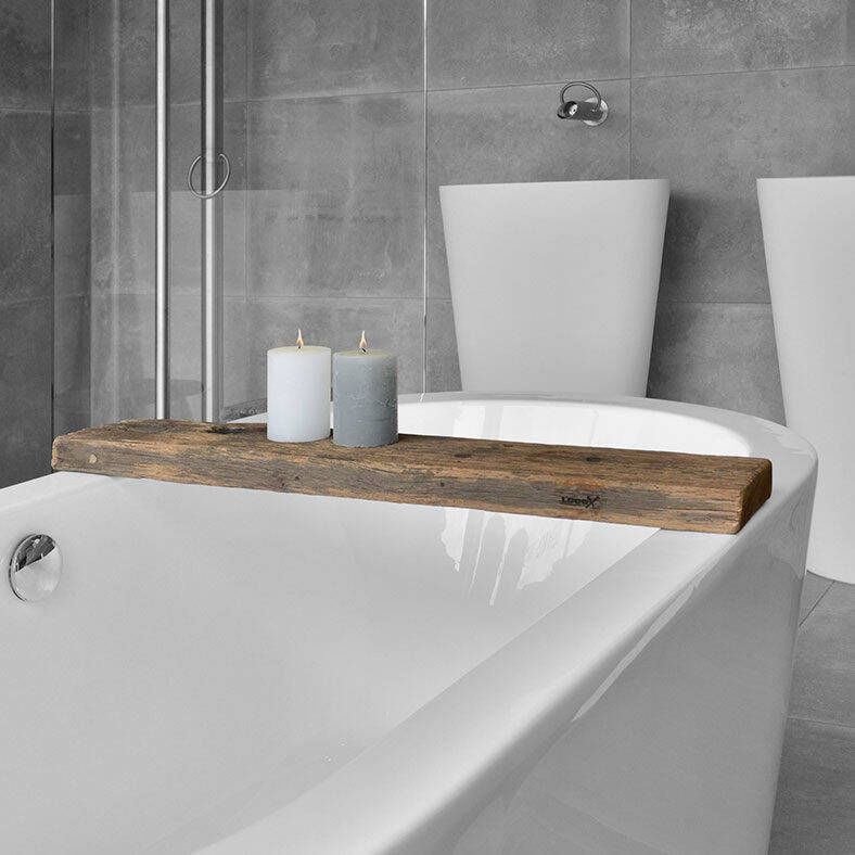 LoooX Wooden Bath Shelf RAW 88cm massief eiken