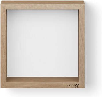 LoooX Wooden BoX eiken 30x30 cm met mat witte achterplaat
