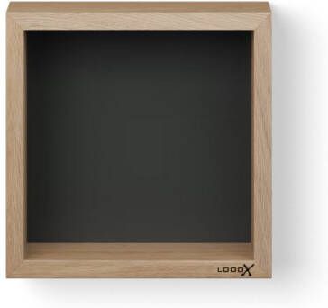 LoooX Wooden BoX eiken 30x30 cm met mat zwarte achterplaat