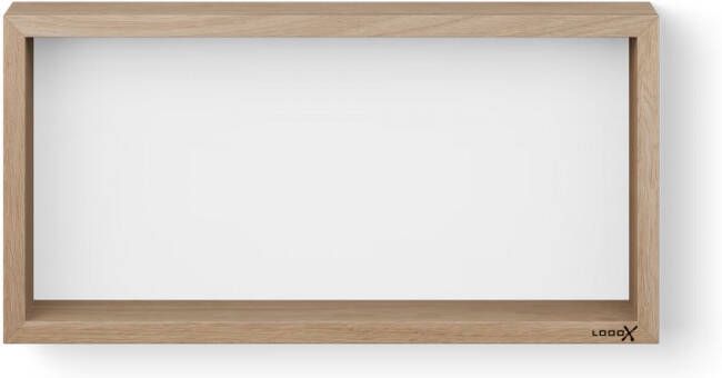 LoooX Wooden BoX eiken 60x30 cm met mat witte achterplaat